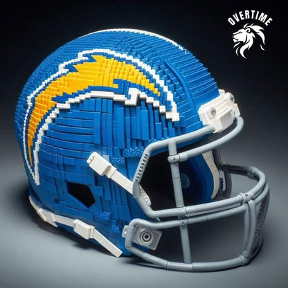 Football Helmet Building Blocks Display Set Los Angeles Chargers