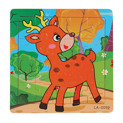 Wooden Cartoon Puzzle Set for Early Learning