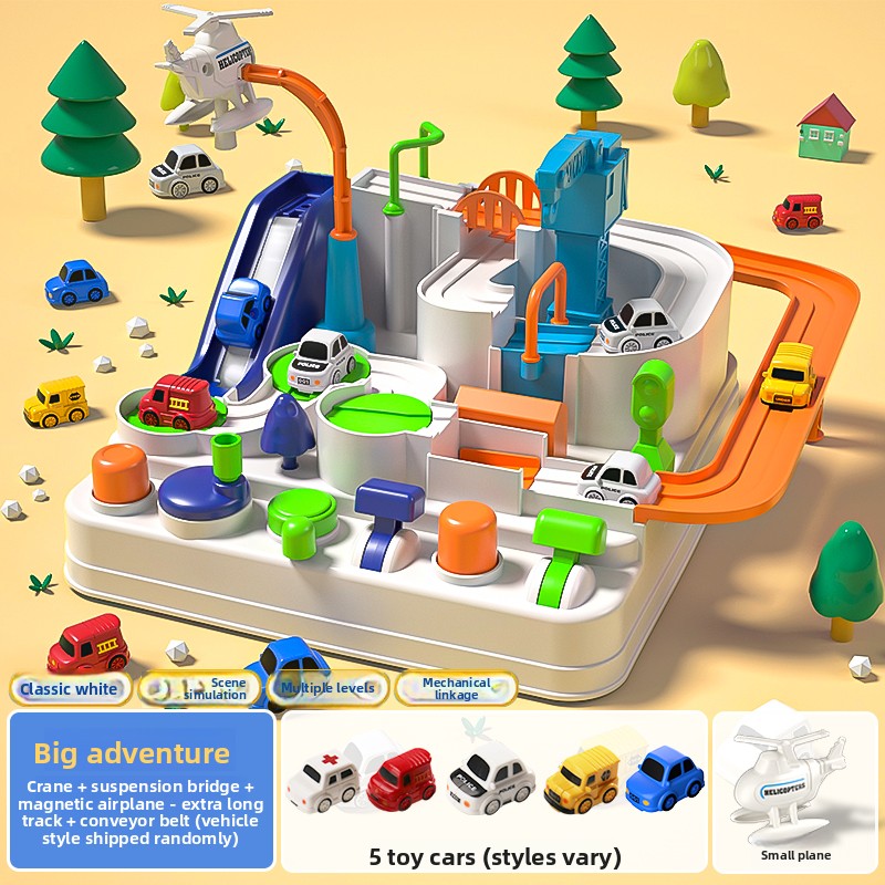 Toy Track Set with Cars and Airplane