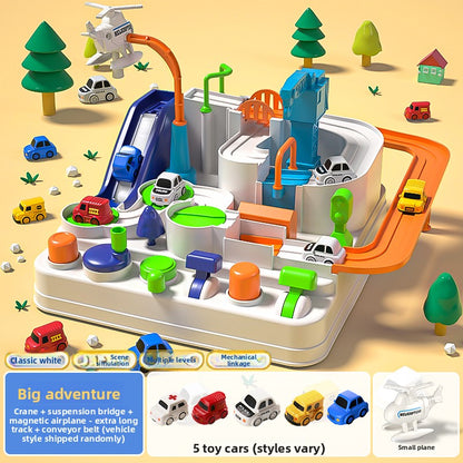 Toy Track Set with Cars and Airplane