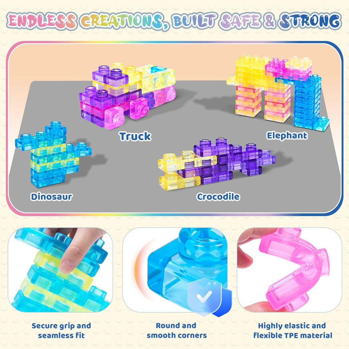 Squishy Jelly Building Blocks 40-Piece Set