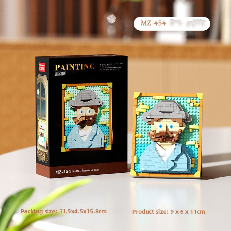 Mini City Street Building Blocks Set self-portrait of a gentleman 400 pieces