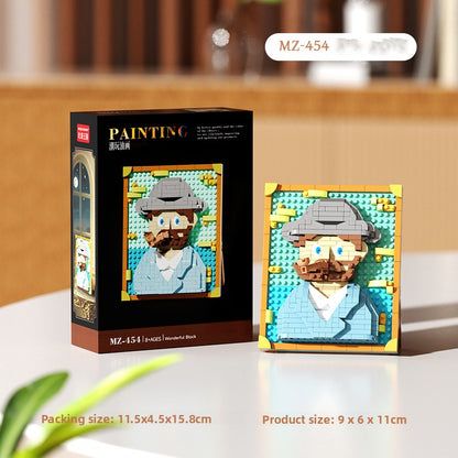 Mini City Street Building Blocks Set self-portrait of a gentleman 400 pieces