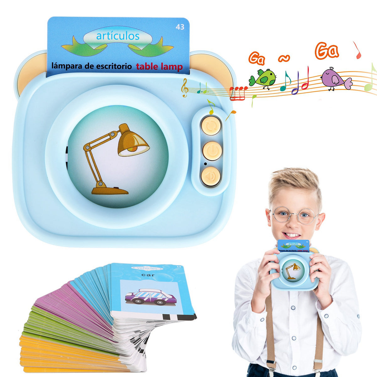 224-Word Spanish English Talking Flash Cards for Kids