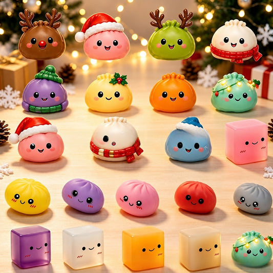 Christmas Squishy Toy Advent Calendar – 24 Surprise Pieces Wonder Kids Toy