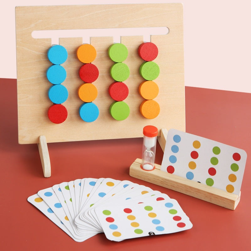 Wooden Four-Color Matching Game – Fruit, Animal & Ocean Themes