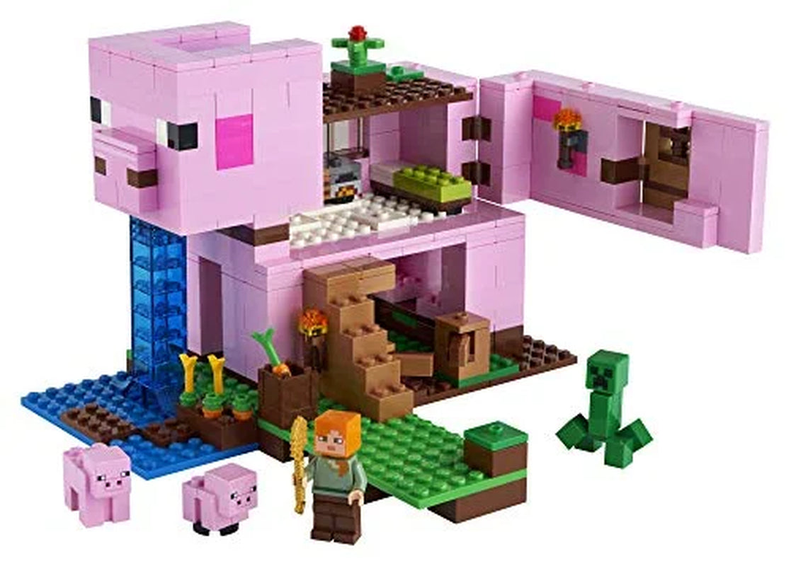 Minecraft the Pig House, 21170 with Alex, Creeper and 2 Pig Figures, Animal Building Toy, Gift Idea for Kids, Boys & Girls Ages 8+