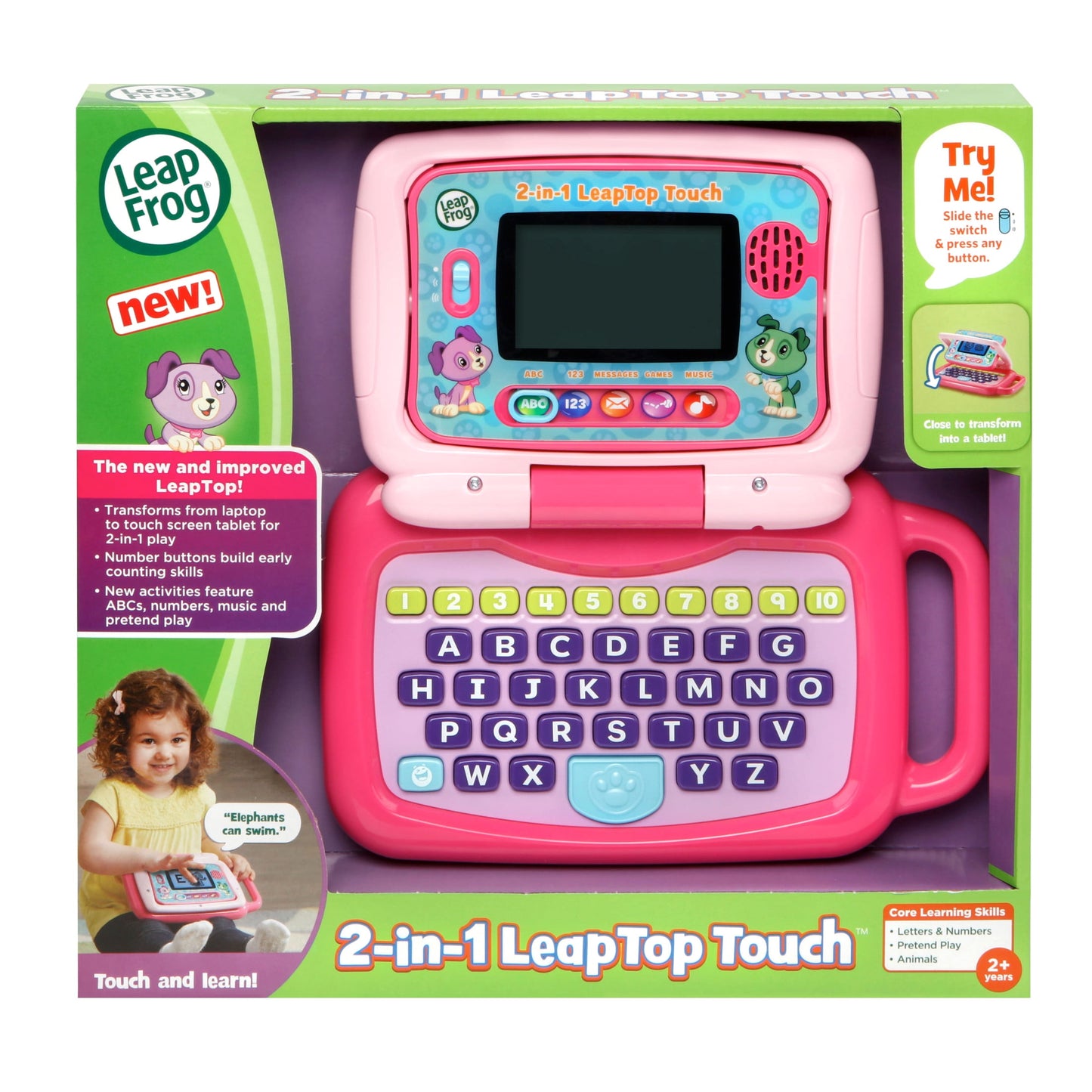 2-In-1 Leaptop Touch for Toddlers, Electronic Learning System, Teaches Letters, Numbers