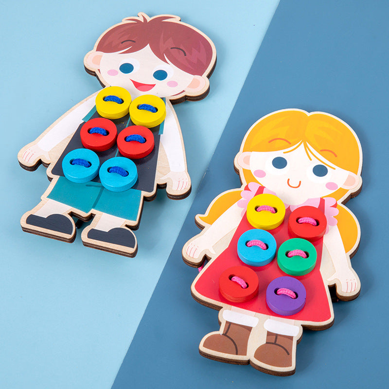 Wooden Shoelace & Button Practice Boards