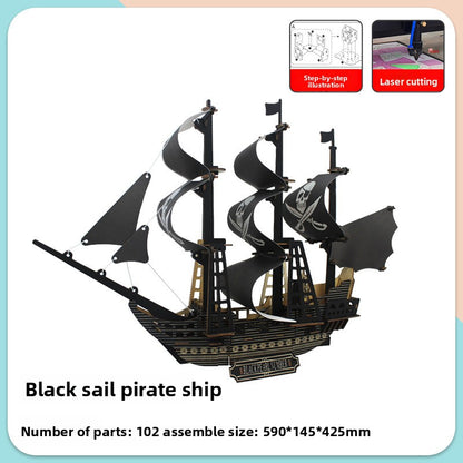 Wooden ship DIY assembly model