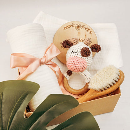 Pure Cotton Crochet Baby Rattle Gift Set