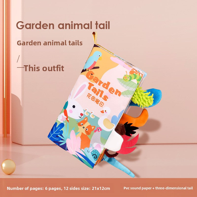 Animal Tail Cloth Book for Babies – 3 Sensory Themes Garden animal tail cloth book opp bag