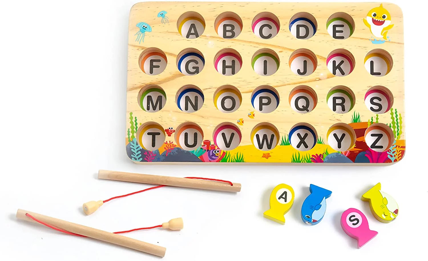 Baby Shark Alphabets Fishing Game - Montessori Toys for Toddlers