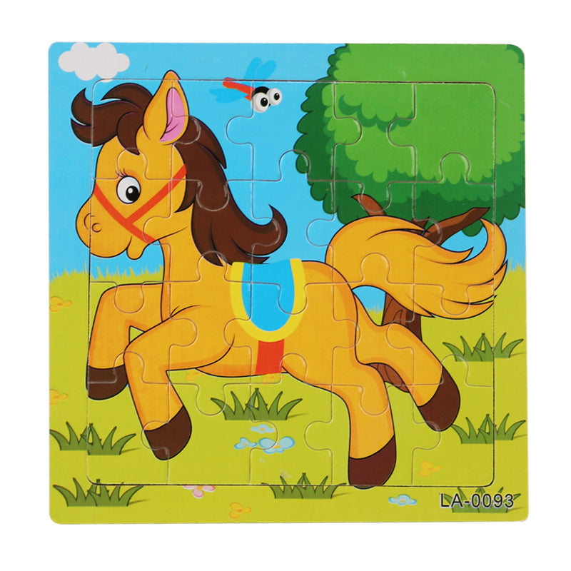 Wooden Cartoon Puzzle Set for Early Learning