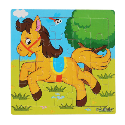 Wooden Cartoon Puzzle Set for Early Learning