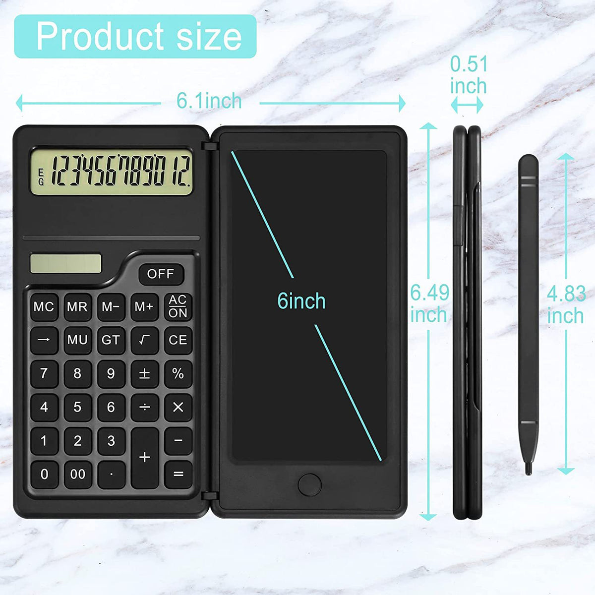 T3 Solar Calculator with LCD Writing Board
