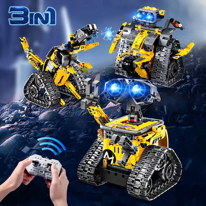 520Pcs Remote & App Control Excavator Robot Building Toys, 3 in 1 RC STEM Building Projects Educational Learning Toys for Kids Age 6-12