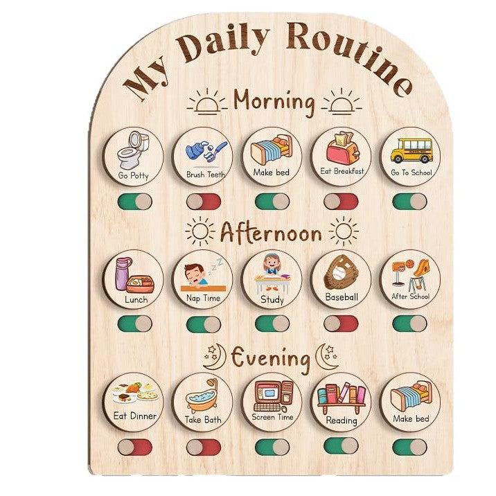Wooden Daily Routine Board for Kids