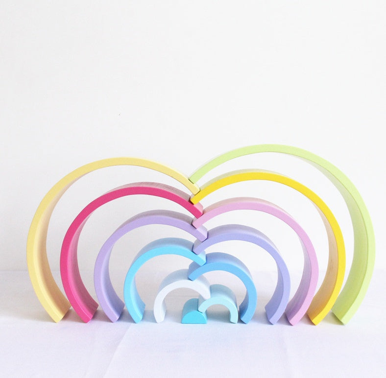 Wooden Rainbow Stacking Toy & Shape Building Sets