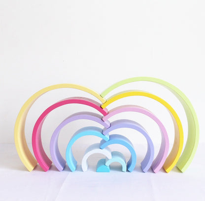 The 33-Inch Mega Rainbow: 12-Pc New Zealand Pine Arch Set for Endless Architectural Discovery