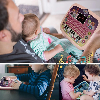 Kid Tablet Toddler Learning Pad Teach Music/Piano/Abc/Numbers, 3+ Boys&Girls Educational Toys Pink