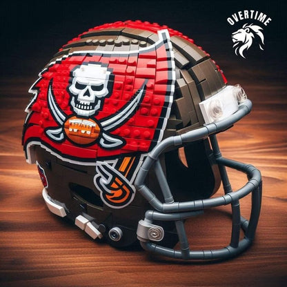Football Helmet Building Blocks Display Set Tampa Bay Buccaneers
