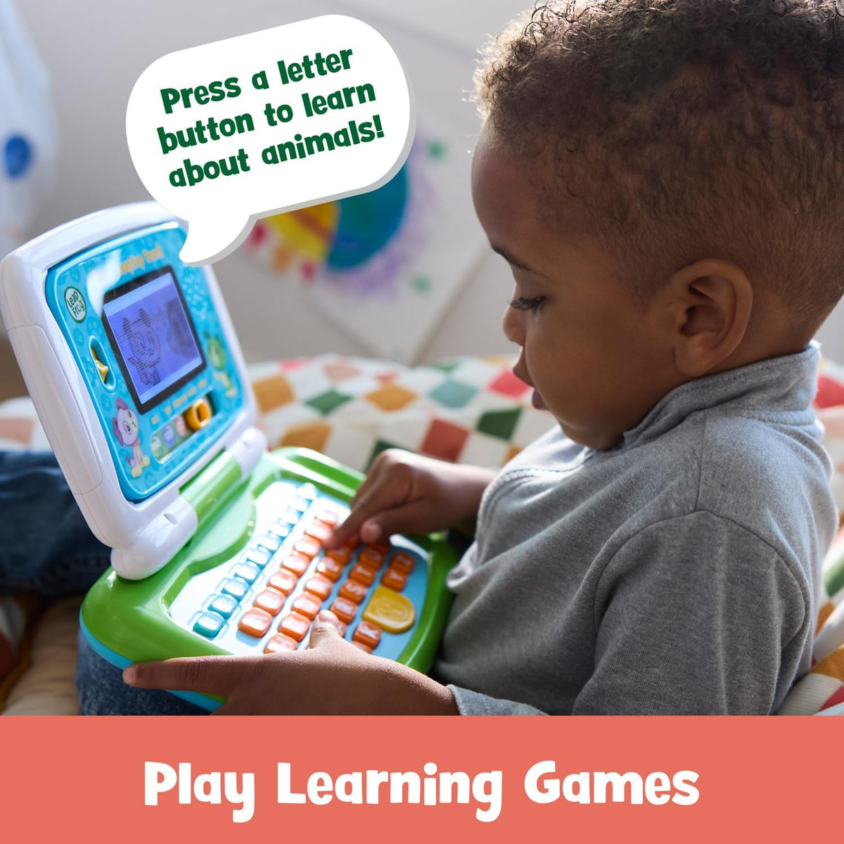 Green 2-in-1 Learning Laptop Toy for Kids