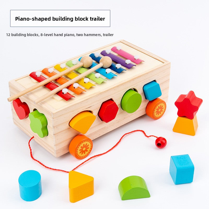 Montessori Shape Sorting Trailer Toy for Kids