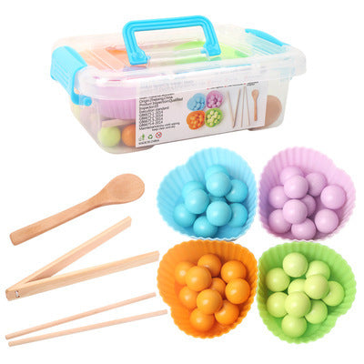 Wooden Bead Puzzle Toy for Kids Storage box holder beads