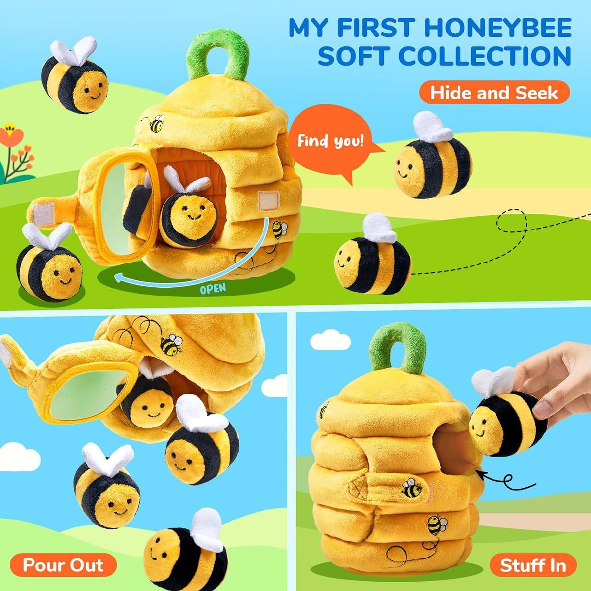Plush Sensory Educational Toy for Toddlers