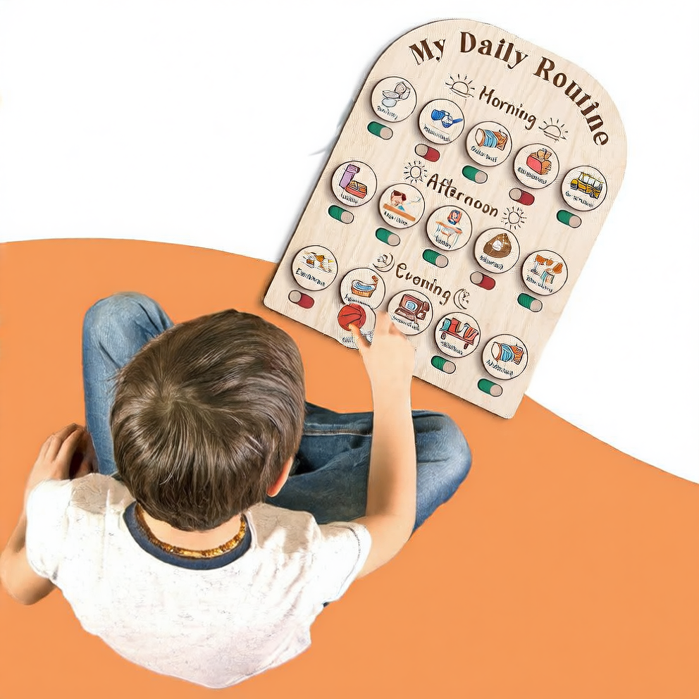 Wooden Daily Routine Board for Kids