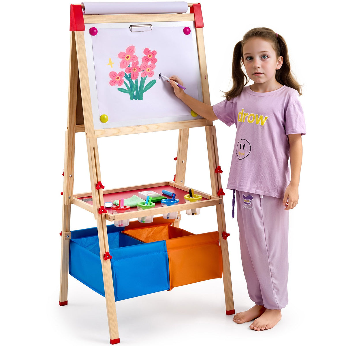 3-in-1 Kids Wooden Art Easel