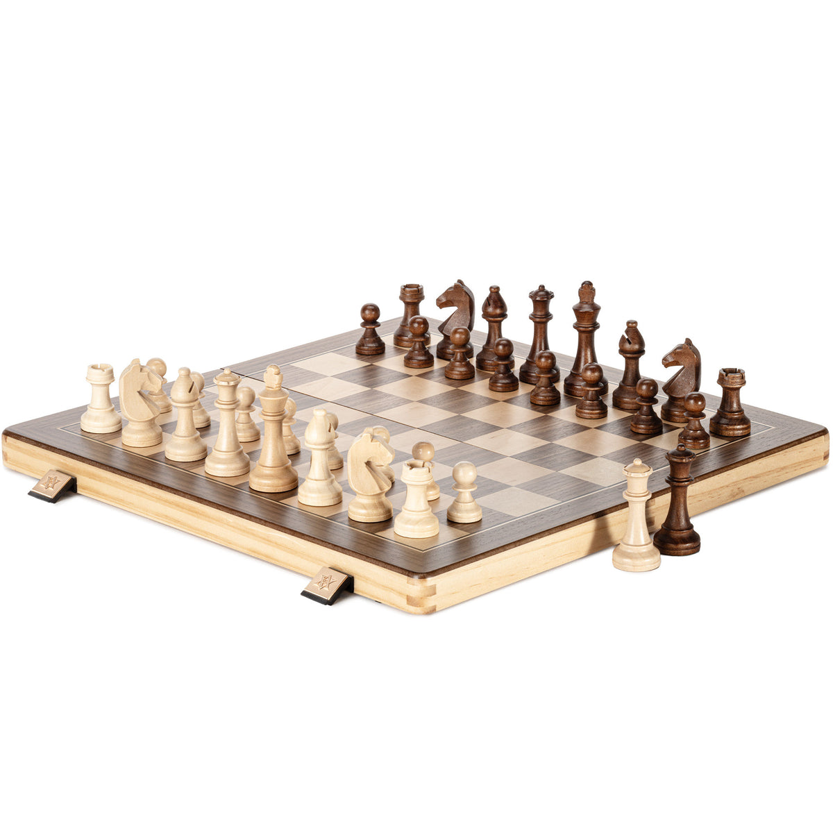 Solid Wood Magnetic Chess Set for Kids Log Style Chess
