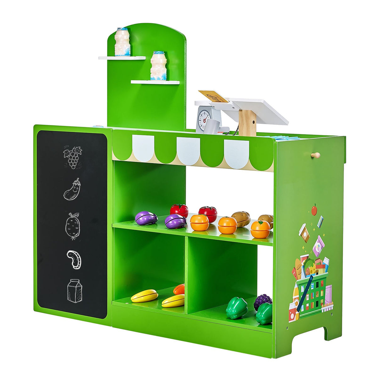 Kids Wooden Grocery Store Playset