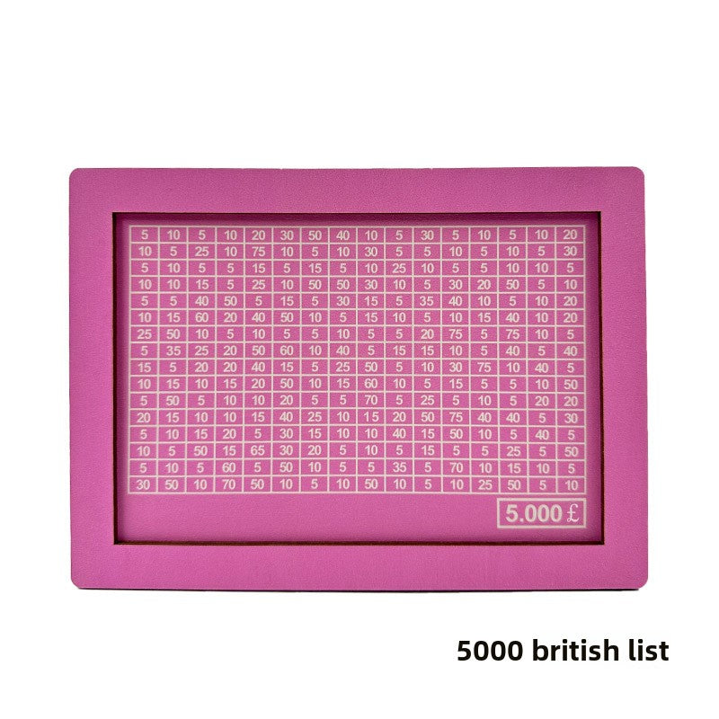 Wooden Goal Box with Counter pink 5000 pounds free pen 17.2�12.5�6.5cm