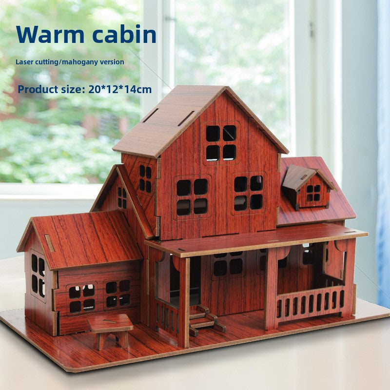 Wooden Puzzle Kit for Spatial Learning Laser Rosewood