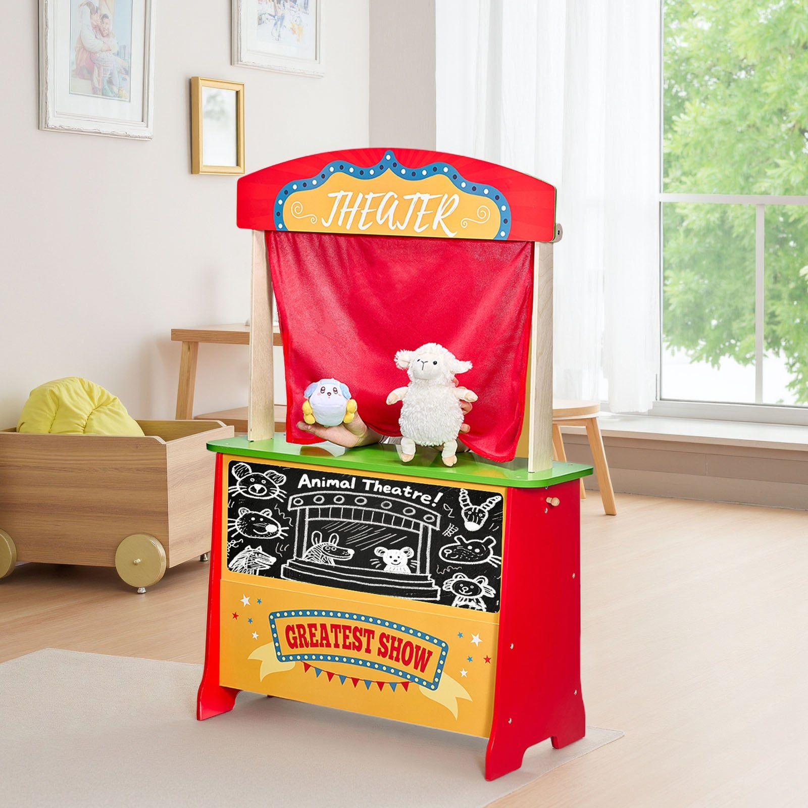 Double the Play, Half the Space: A Reversible Masterpiece That Transforms from a Puppet Theater to a Farmer’s Market in Seconds Yellow