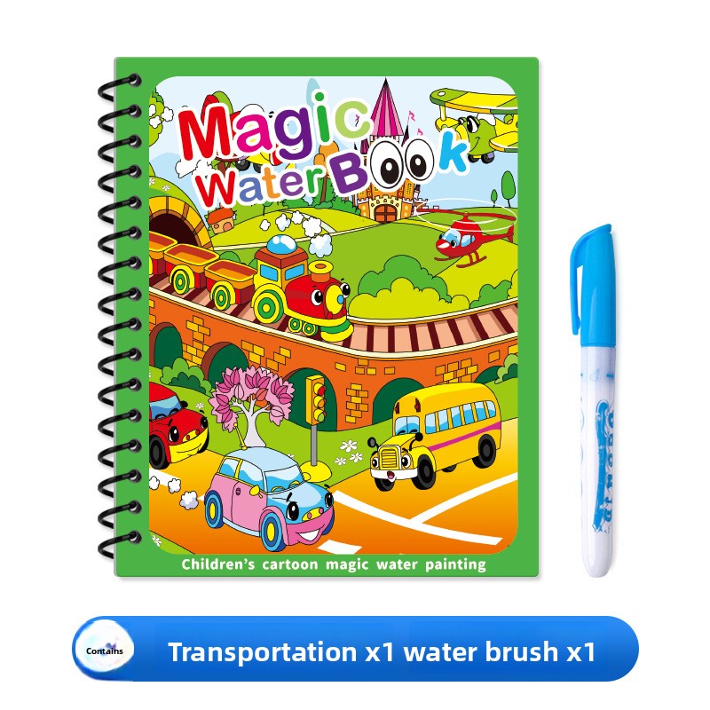 Reusable Water Drawing Book for Kids Transportation