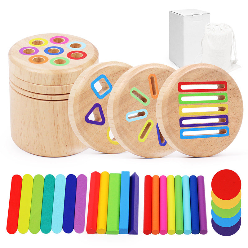 Wooden Color and Shape Sorting Cup
