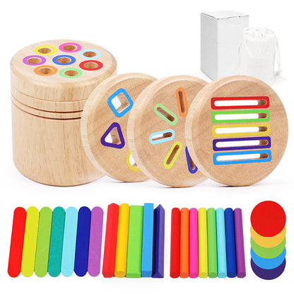 Wooden Color and Shape Sorting Cup