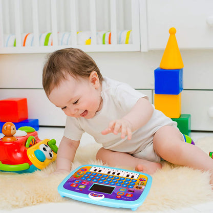 Early Educational Learning Tablet Toy for 1 2 3 Year Old Boys, Blue Interactive Alphabet Kids Learning Tablet Toy for Toddlers, Electronic Tablet Toy Birthday Gift for Kids Aged 1-3 Year Old