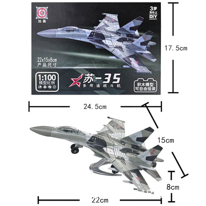 Aircraft & Tank Model Building Blocks Set Su-35 Fighter