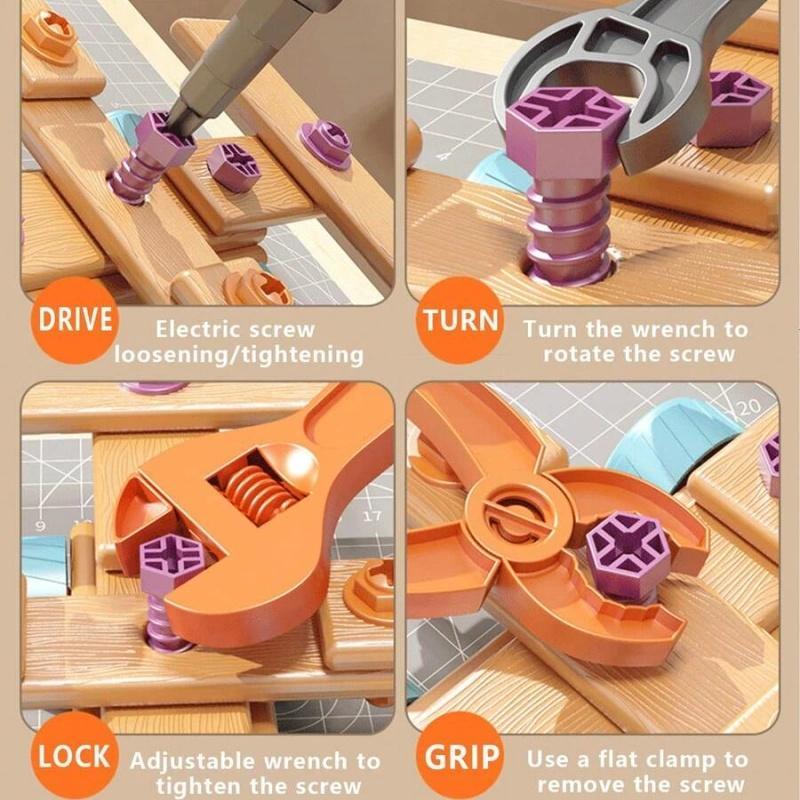 126-Piece Wooden Construction Tool Set for Kids