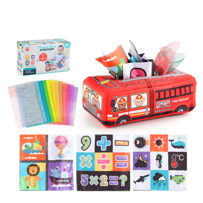 Sensory & Soft: Baby Educational Cloth Book and Tissue Box Toy! 👶🎁