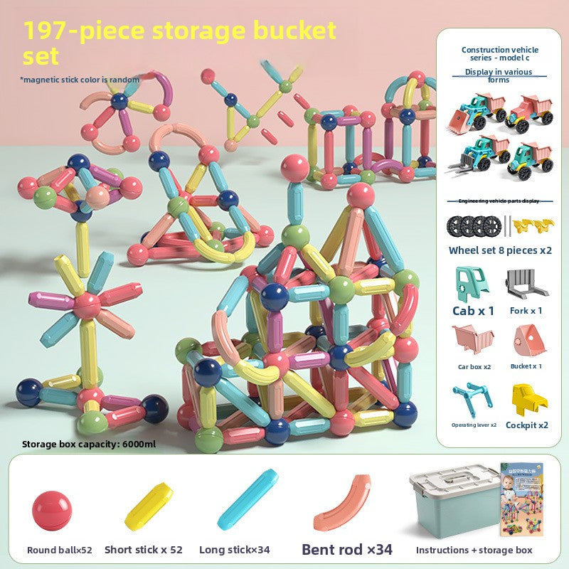Magnetic STEM Building Blocks for Kids 197-piece set