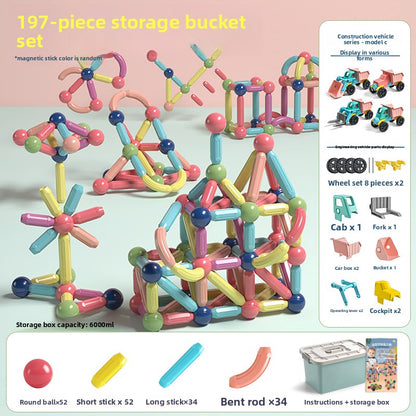 Magnetic STEM Building Blocks for Kids 197-piece set