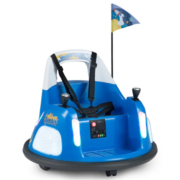 Blue Kids Bumper Car Ride-On with Music & Lights