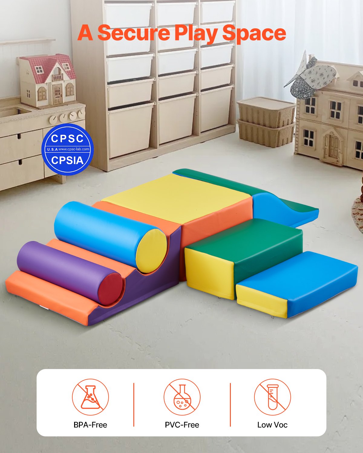 Climbing Toys 7 Piece Foam Climbing Blocks Set For Toddlers And Preschoolers