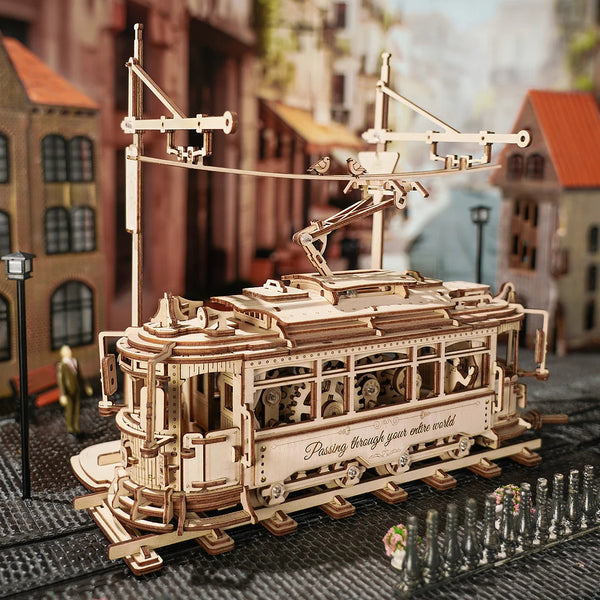 🚋 Build It. Wind It. Watch It Move — A Vintage Tram That Comes Alive!