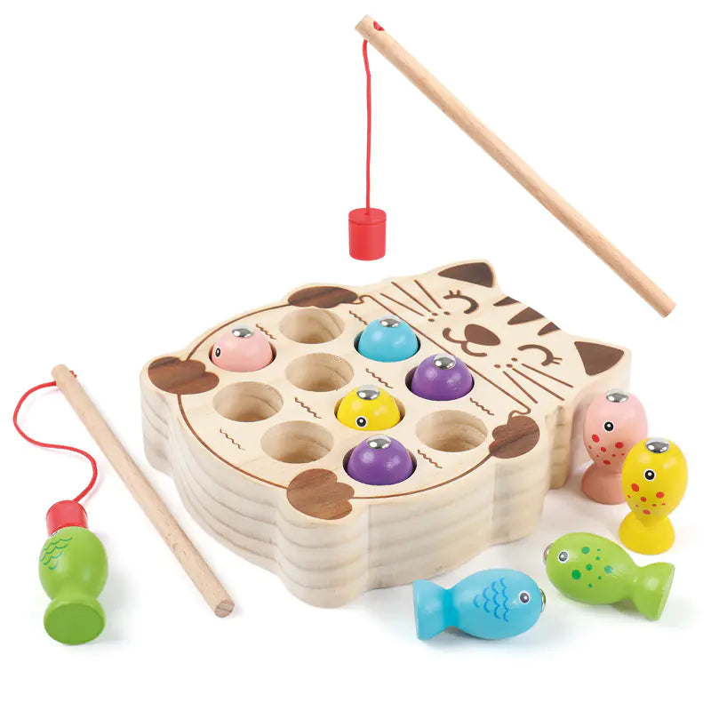 Cast & Catch: Wooden Magnetic Fishing Toy for Early Education! 🎣🌳